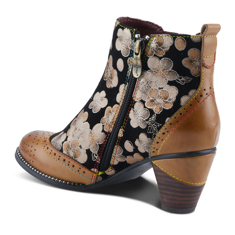 L'Artiste Glynn Heeled Ankle Boot (Women) - Tan Multi Boots - Casual - Ankle - The Heel Shoe Fitters