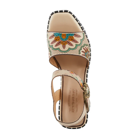 L'Artiste Go Get Em Sandal (Women) - Beige Multi Sandals - Heel/Wedge - The Heel Shoe Fitters