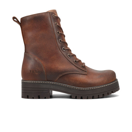 Taos Groupie Mid Boot (Women) - Cognac Rugged Leather Boots - Casual - Mid - The Heel Shoe Fitters