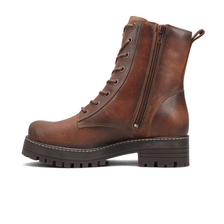 Taos Groupie Mid Boot (Women) - Cognac Rugged Leather Boots - Casual - Mid - The Heel Shoe Fitters