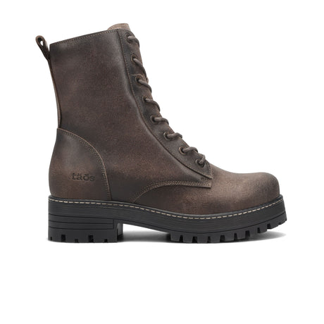 Taos Groupie Mid Boot (Women) - Smoke Rugged Leather Boots - Casual - Mid - The Heel Shoe Fitters