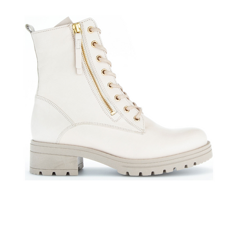 Gabor 32785-52 Combat Zip Boot (Women) - Ivory Boots - Fashion - Mid Boot - The Heel Shoe Fitters