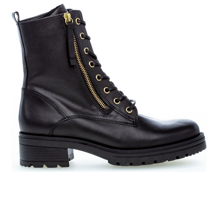 Gabor 32785-67 Combat Zip Boot (Women) - Schwarz Boots - Fashion - Mid Boot - The Heel Shoe Fitters