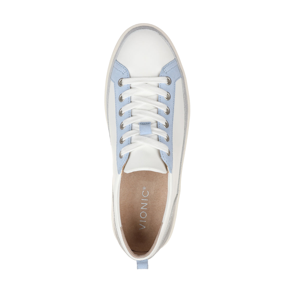 Vionic Winny (Women) - White/Silver Leather Athletic - Casual - Lace Up - The Heel Shoe Fitters
