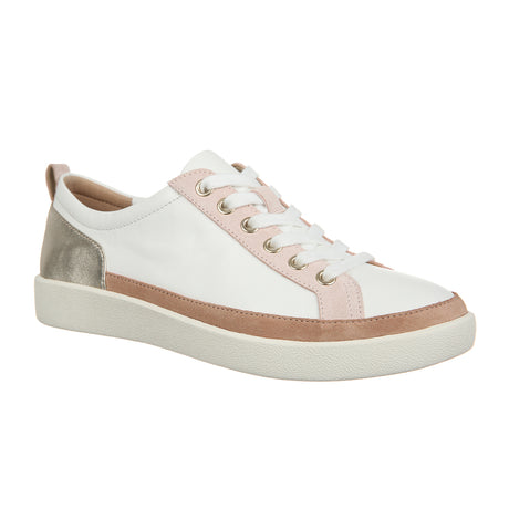Vionic Winny (Women) - White/Gold Leather Athletic - Casual - Lace Up - The Heel Shoe Fitters
