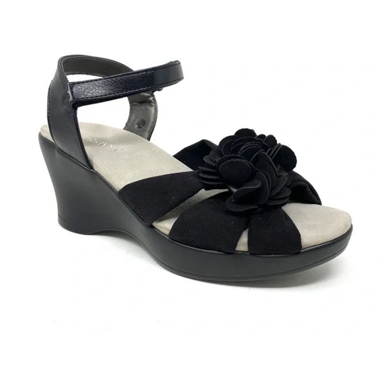 Akaishi Hana Wedge Sandal (Women) - Black Sandals - Heel/Wedge - The Heel Shoe Fitters