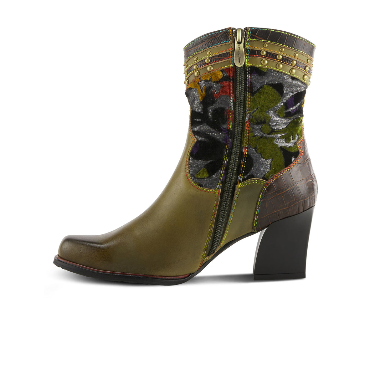 L'Artiste Happytime Ankle Boot (Women) - Olive Multi Boots - Fashion - Ankle Boot - The Heel Shoe Fitters