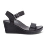 Aetrex Andrea Wedge Sandal (Women) - Black Sandal - Heel/Wedge - The Heel Shoe Fitters