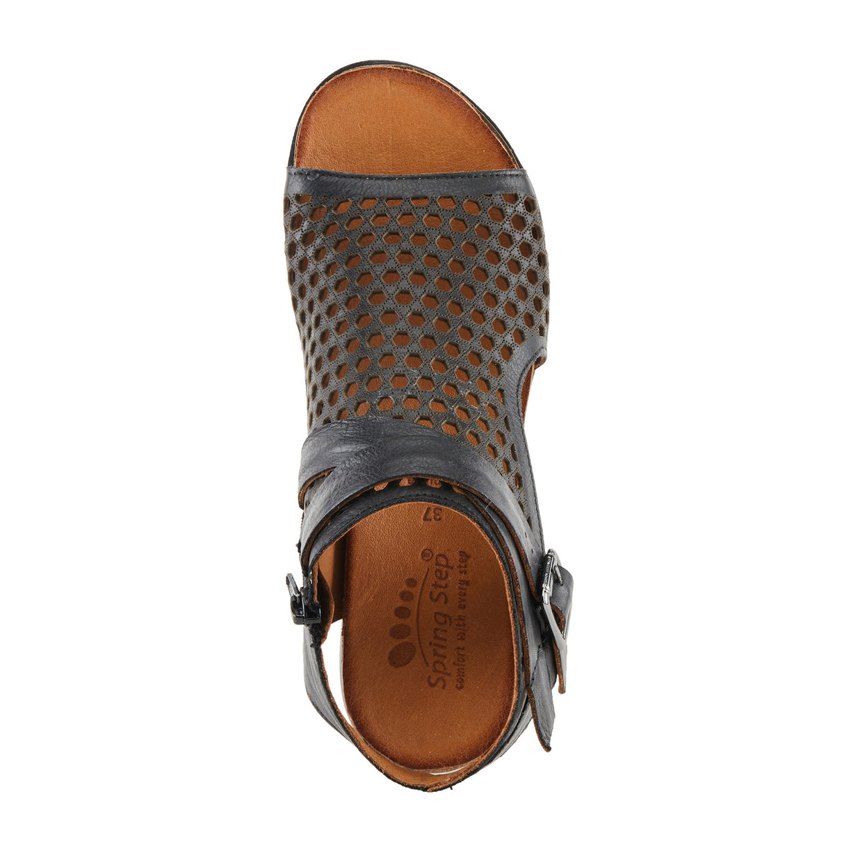 Spring Step Covington (Women) - Black Sandal - Backstrap - The Heel Shoe Fitters