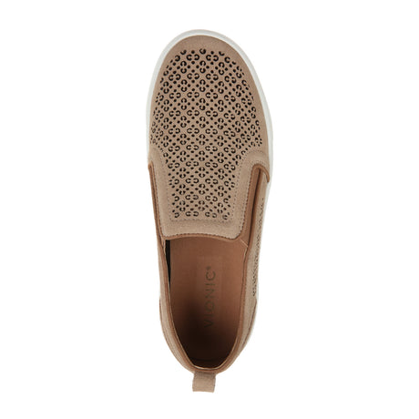Vionic Kimmie (Women) - Beige Suede Dress-Casual - Sneakers - The Heel Shoe Fitters