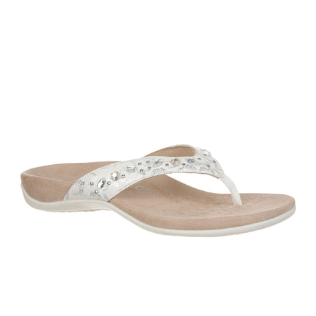 Vionic Lucia Thong Sandal (Women) - White Leopard Snake Syn Sandals - Thong - The Heel Shoe Fitters
