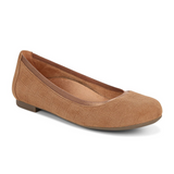 Vionic Anita (Women) - Tan Croc Embossed Suede Dress Casual - Flat - The Heel Shoe Fitters