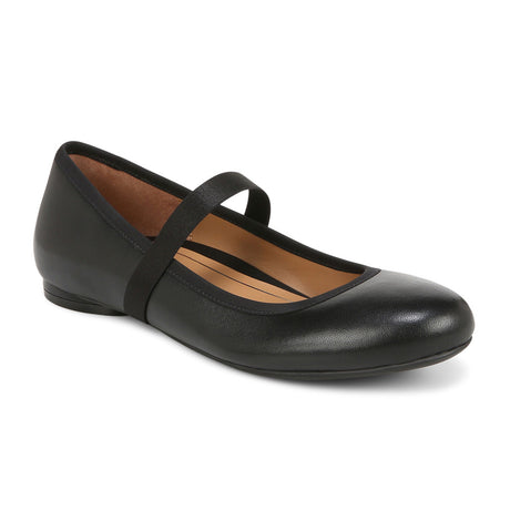 Vionic Joseline Mary Jane Flat (Women) - Black Leather Dress-Casual - Mary Janes - The Heel Shoe Fitters