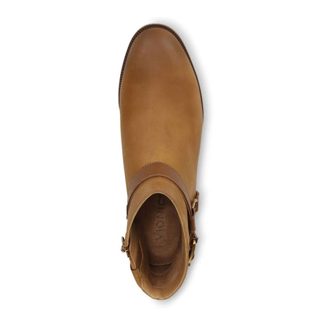Vionic Rhiannon Ankle Boot (Women) - Cognac Oiled Nubuck Boots - Casual - Low - The Heel Shoe Fitters