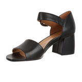 Vionic Chardonnay (Women) - Black Leather Sandals - Heel/Wedge - The Heel Shoe Fitters