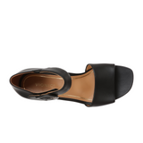 Vionic Chardonnay (Women) - Black Leather Sandals - Heel/Wedge - The Heel Shoe Fitters