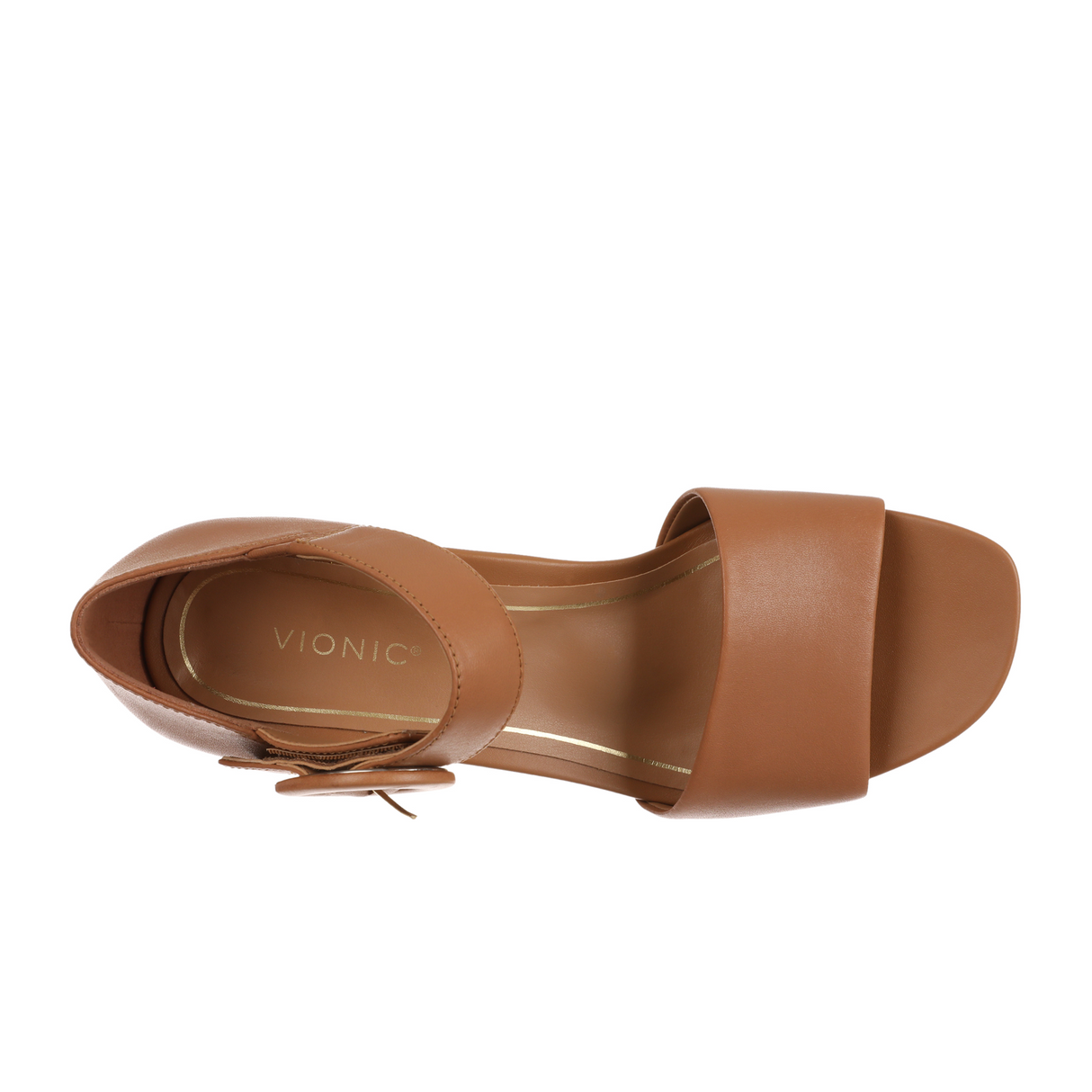 Vionic Chardonnay (Women) - Brown Nappa Leather Sandals - Heel/Wedge - The Heel Shoe Fitters