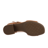 Vionic Chardonnay (Women) - Brown Nappa Leather Sandals - Heel/Wedge - The Heel Shoe Fitters