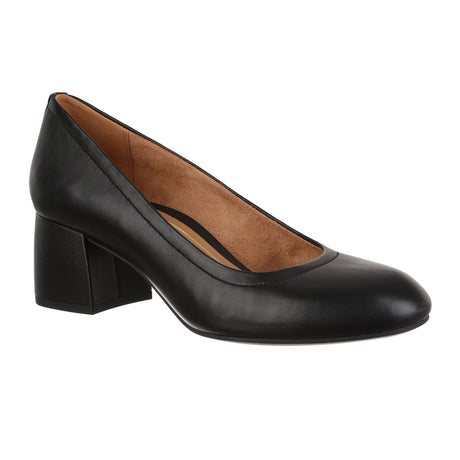 Vionic Carmel (Women) - Black Nappa Leather Dress-Casual - Heels - The Heel Shoe Fitters