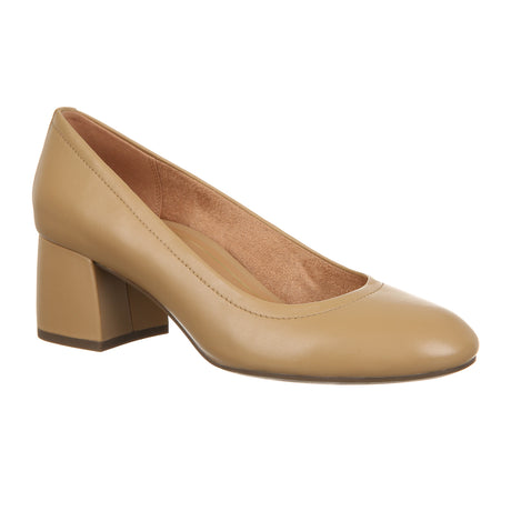 Vionic Carmel (Women) - Brown Nappa Leather Dress-Casual - Heels - The Heel Shoe Fitters
