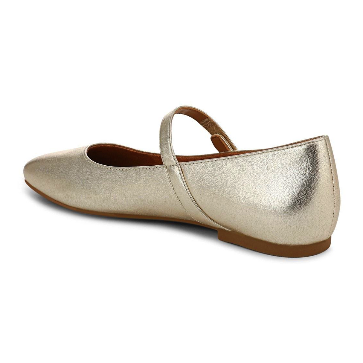 Vionic Alameda Mary Jane Flat (Women) - Gold Leather Dress-Casual - Flat - The Heel Shoe Fitters
