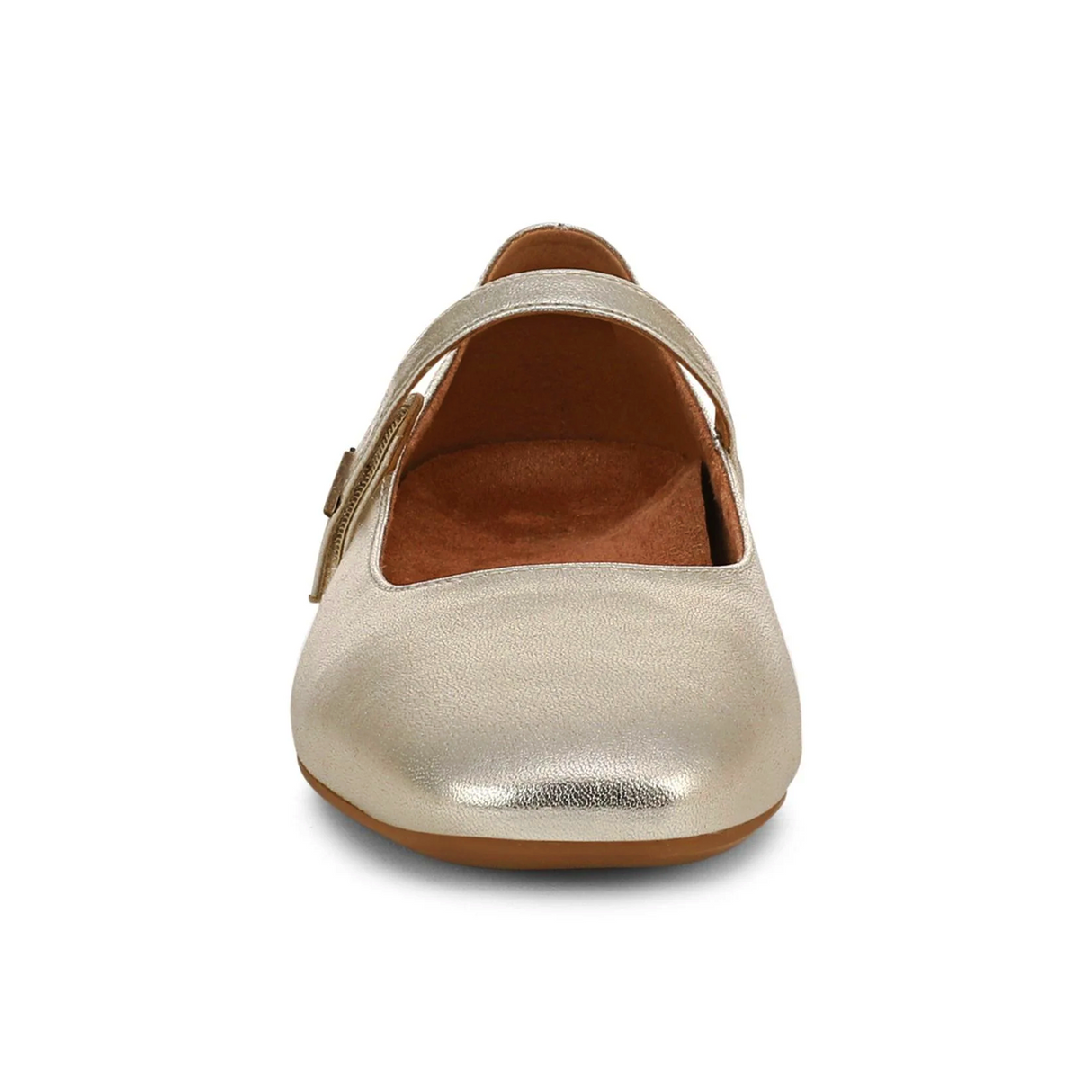 Vionic Alameda Mary Jane Flat (Women) - Gold Leather Dress-Casual - Flat - The Heel Shoe Fitters