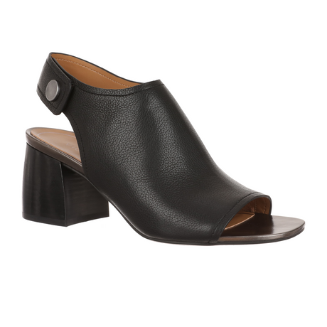 Vionic Valencia (Women) - Black Leather Sandals - Heel/Wedge - The Heel Shoe Fitters