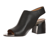 Vionic Valencia (Women) - Black Leather Sandals - Heel/Wedge - The Heel Shoe Fitters