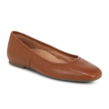 Vionic Orinda Flat (Women) - Tan Calf Leather Dress-Casual - Flat - The Heel Shoe Fitters
