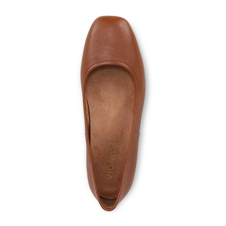 Vionic Orinda Flat (Women) - Tan Calf Leather Dress-Casual - Flat - The Heel Shoe Fitters
