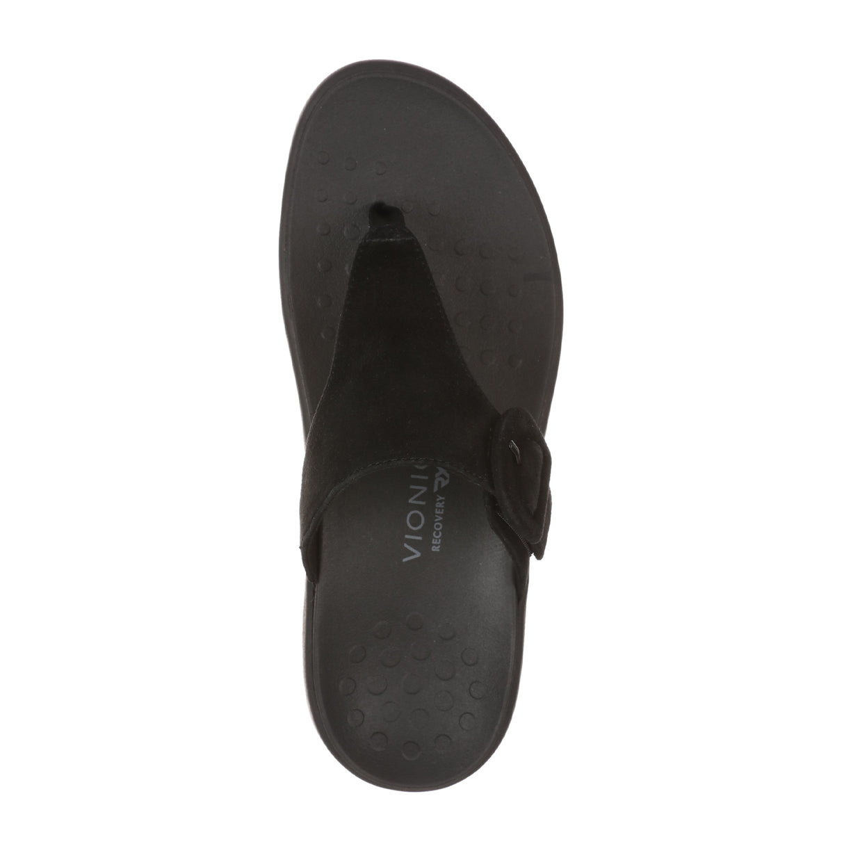 Vionic Activate Sandal (Women) - Black Suede Sandals - Thong - The Heel Shoe Fitters