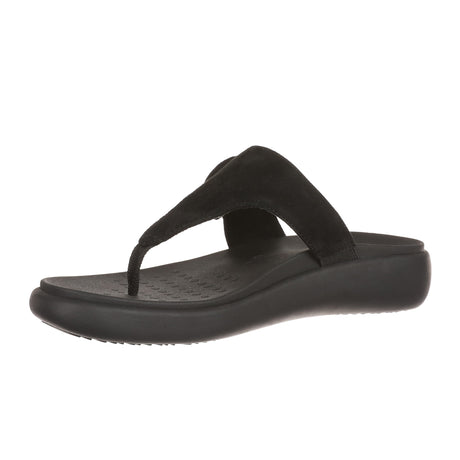 Vionic Activate Sandal (Women) - Black Suede Sandals - Thong - The Heel Shoe Fitters