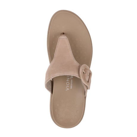 Vionic Activate Sandal (Women) - Taupe Suede Sandals - Thong - The Heel Shoe Fitters