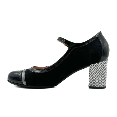 Dorking Rodin D9092 Heeled Mary Jane (Women)- Black Anthracite Dress-Casual - Heels - The Heel Shoe Fitters