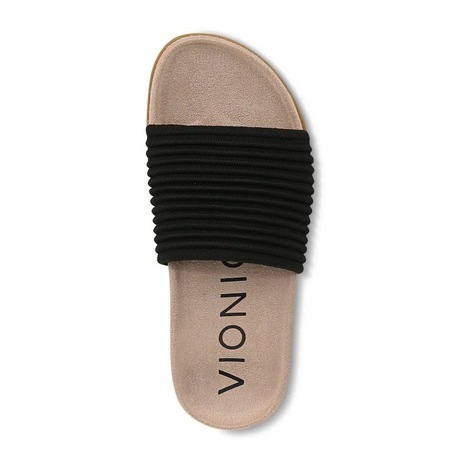 Vionic Evie Knit Slide Sandal (Women) - Black Sandal - Slide - The Heel Shoe Fitters