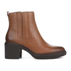 Vionic Savannah Boot (Women) - Hazelnut Leather Boots - Casual - Mid - The Heel Shoe Fitters