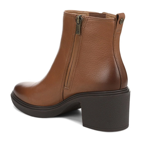 Vionic Savannah Boot (Women) - Hazelnut Leather Boots - Casual - Mid - The Heel Shoe Fitters
