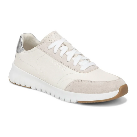 Vionic Uptown Sneaker (Women) - Ivory/Silver Athletic - Casual - Lace Up - The Heel Shoe Fitters