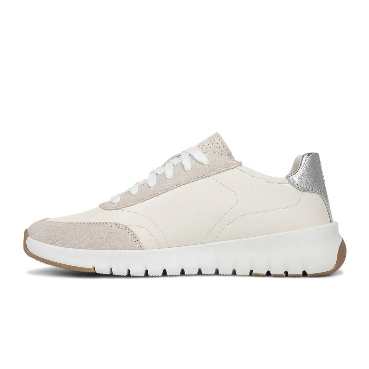 Vionic Uptown Sneaker (Women) - Ivory/Silver Athletic - Casual - Lace Up - The Heel Shoe Fitters