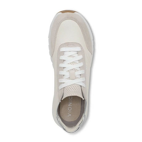 Vionic Uptown Sneaker (Women) - Ivory/Silver Athletic - Casual - Lace Up - The Heel Shoe Fitters