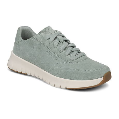 Vionic Uptown Sneaker (Women) - Iceburg Green Suede Athletic - Casual - Lace Up - The Heel Shoe Fitters