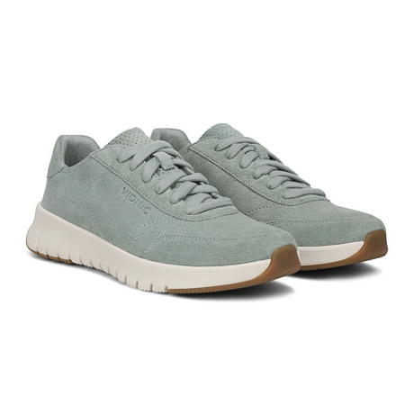 Vionic Uptown Sneaker (Women) - Iceburg Green Suede Athletic - Casual - Lace Up - The Heel Shoe Fitters