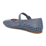 Vionic Alameda Woven Mary Jane Flat (Women) - Pacific Blue Leather Dress-Casual - Flat - The Heel Shoe Fitters