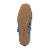 Vionic Alameda Woven Mary Jane Flat (Women) - Pacific Blue Leather Dress-Casual - Flat - The Heel Shoe Fitters