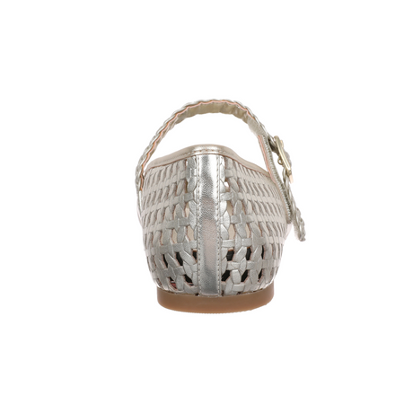 Vionic Alameda Woven Mary Jane Flat (Women) - Gold Leather Dress-Casual - Flat - The Heel Shoe Fitters