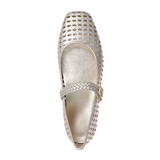 Vionic Alameda Woven Mary Jane Flat (Women) - Gold Leather Dress-Casual - Flat - The Heel Shoe Fitters