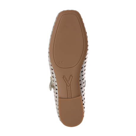 Vionic Alameda Woven Mary Jane Flat (Women) - Gold Leather Dress-Casual - Flat - The Heel Shoe Fitters