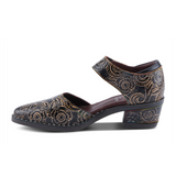 L'Artiste Jazzberry Heeled Mary Jane (Women) - Black Multi Dress-Casual - Heels - The Heel Shoe Fitters