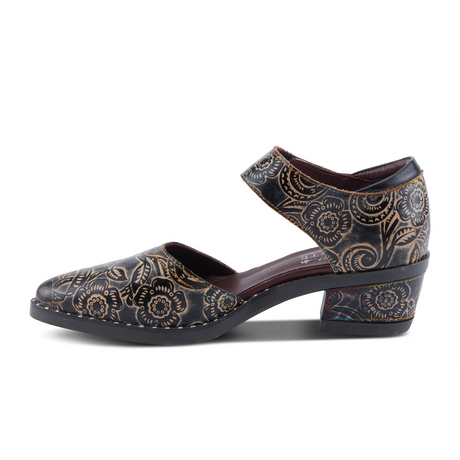 L'Artiste Jazzberry Heeled Mary Jane (Women) - Black Multi Dress-Casual - Heels - The Heel Shoe Fitters