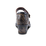 L'Artiste Jazzberry Heeled Mary Jane (Women) - Black Multi Dress-Casual - Heels - The Heel Shoe Fitters